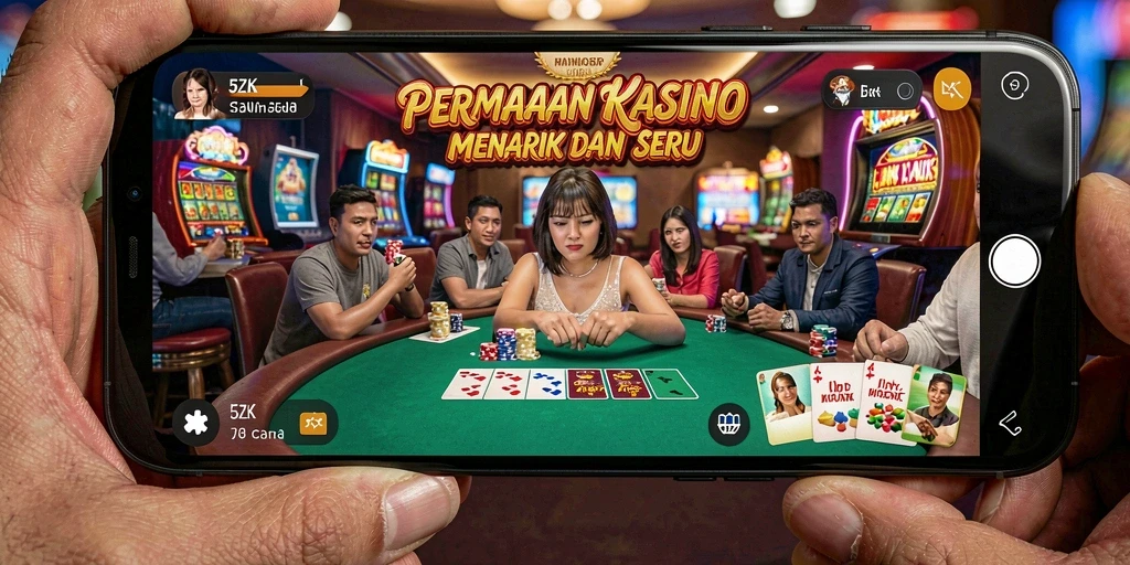 Screenshot gameplay 5ZK yang menunjukkan suasana kasino yang seru.