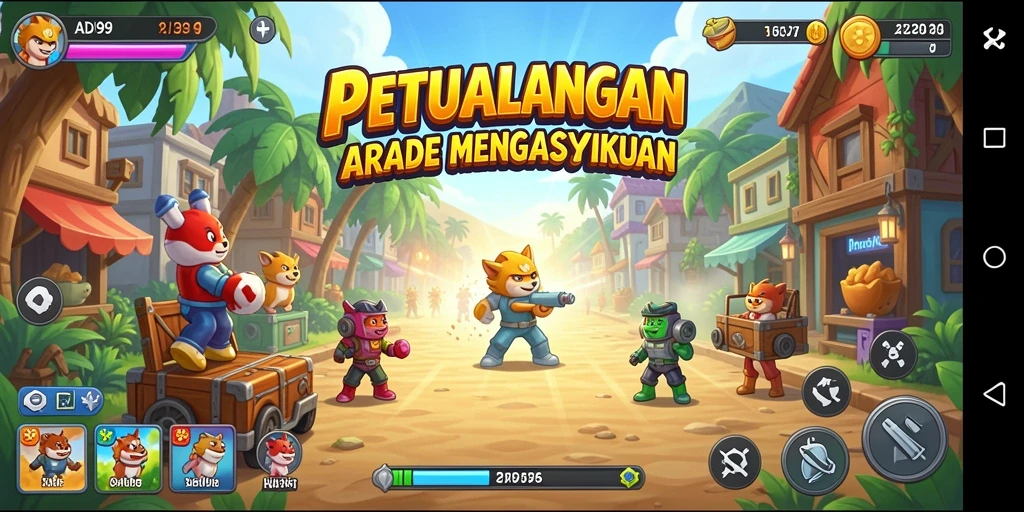 Screenshot gameplay ADI99 yang menampilkan aksi seru di arcade.