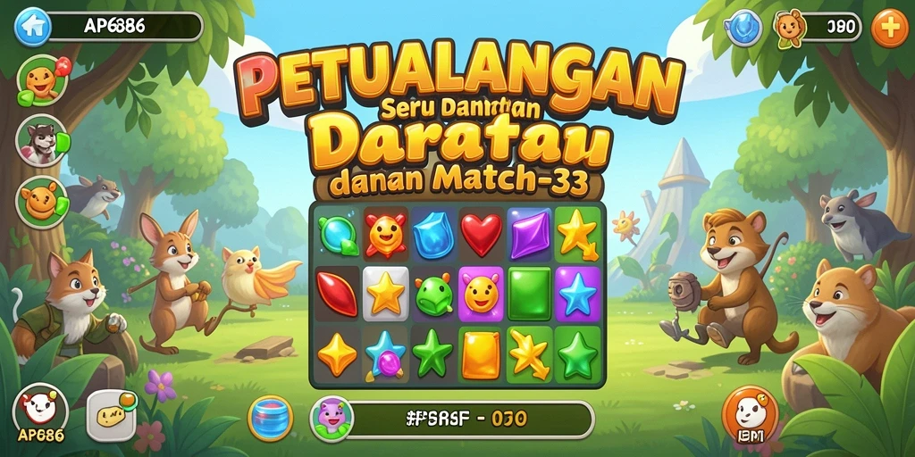 Tampilan screenshot gameplay seru dari game Match-3.