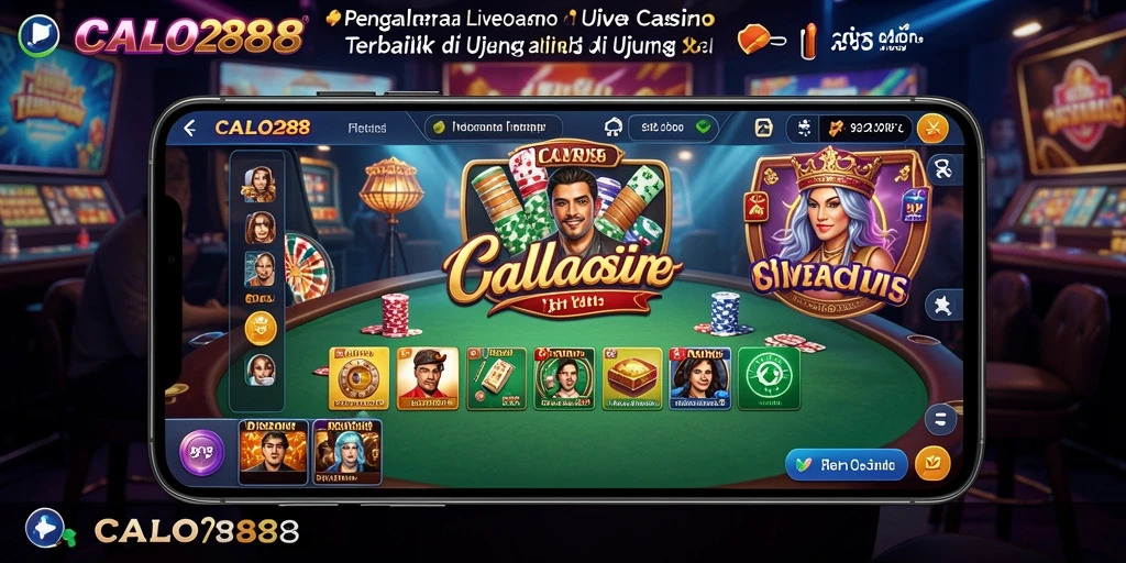 Screenshot gameplay Live Casino di CALO288 yang memukau.