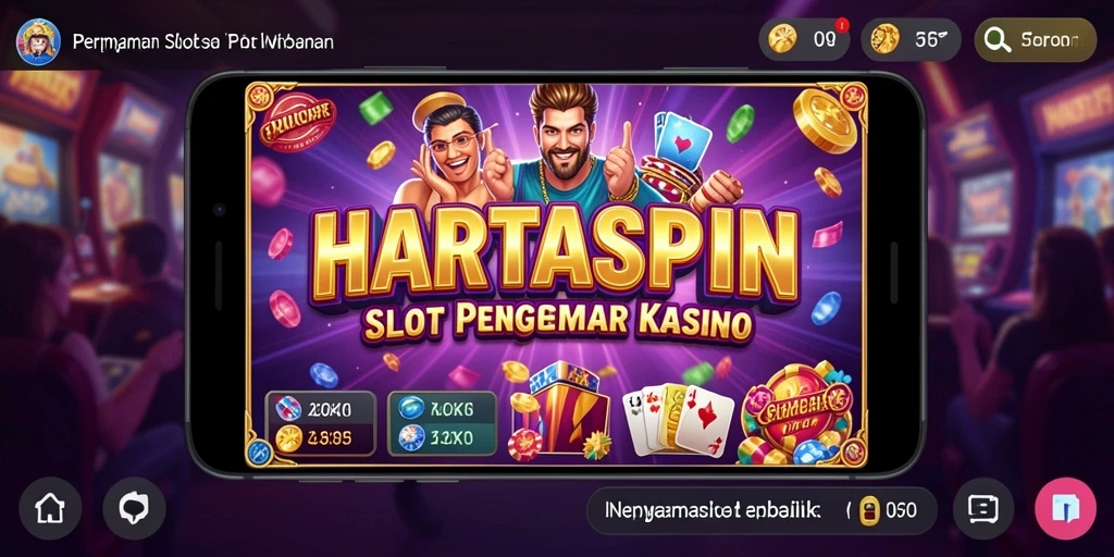 Tampilan gameplay HARTASPIN yang menarik dan penuh warna.