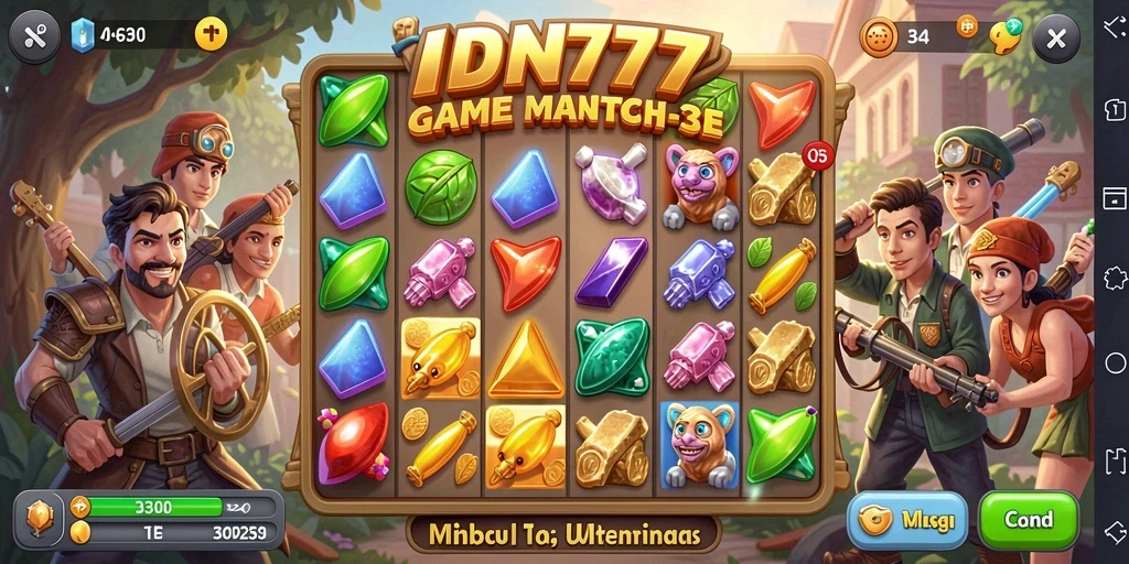 Screenshot gameplay IDN777 menampilkan keseruan mencocokkan ikon.