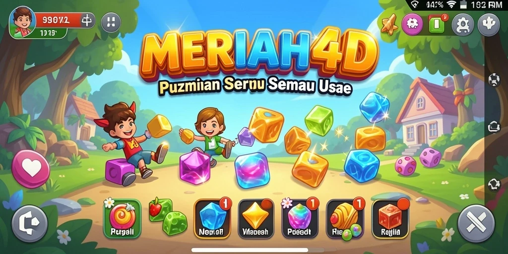 Tampilan gameplay menarik dalam game Puzzle MERIAH4D.