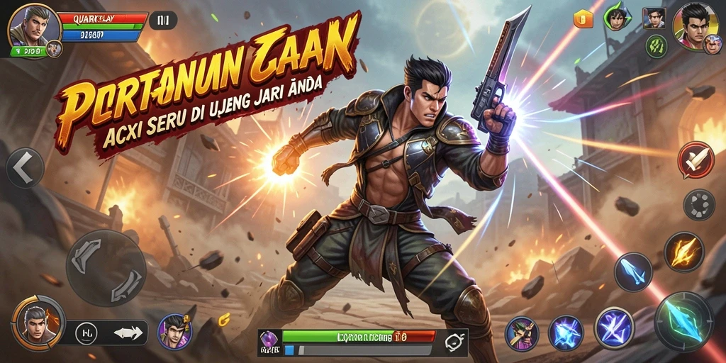 Gameplay seru QUARKPLAY dengan pertarungan mendebarkan dan karakter yang menarik.
