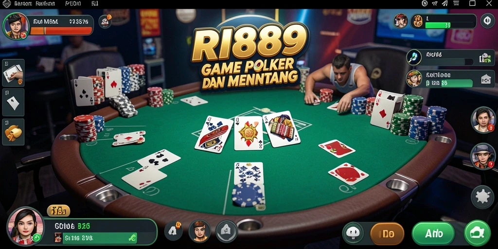Tampilan gameplay poker yang mendebarkan dan menarik.