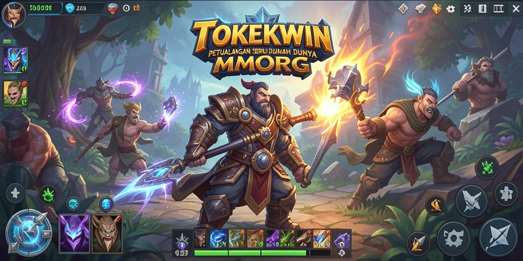 Screenshot gameplay TOKEKWIN menampilkan aksi seru dalam pertempuran MMORPG.
